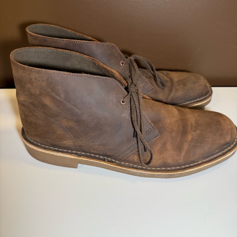 Clarks Men’s Leather Desert Chukka Boots Brown – Size 13